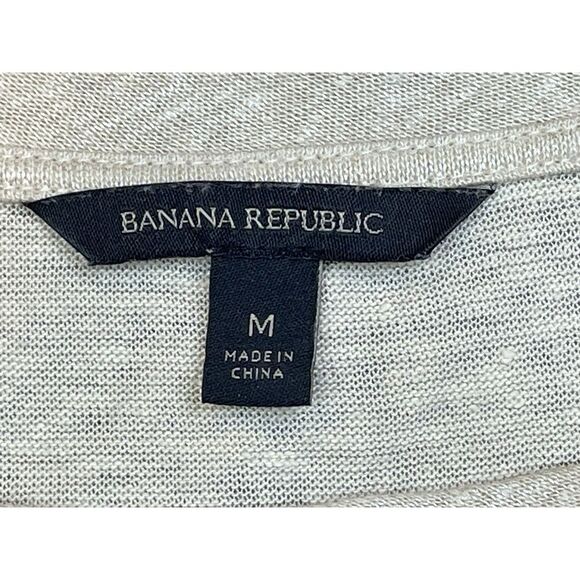 Banana Republic Women's Linen Foil Beige Scoop Neck Blouse size M‎ - Picture 10 of 12